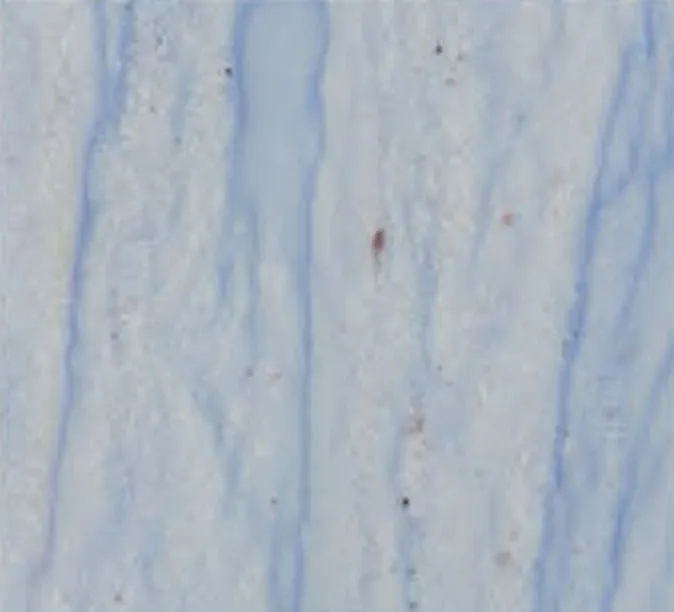 Azul Bahia slab, sky-blue ground with white bands