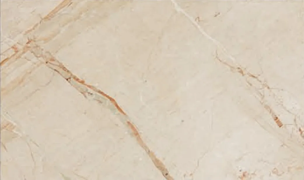 Breccia Aurora slab, beige ground with rust and rose breccia veins